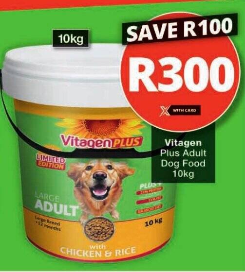 Vitagen Plus Adult Dog Food 10kg offer at Checkers