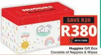 Checkers Huggies Gift Box Consists of Nappies & Wipes offer