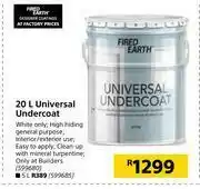 Builders Warehouse Fired Earth Universal Undercoat-20Ltr offer