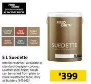 Builders Warehouse Fired Earth Suedette-5Ltr offer