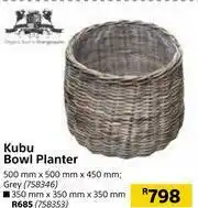 Kubu Bowl Planter 500 x 500 x 450mm In Grey