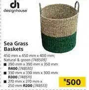 Builders Warehouse DesignHouse Sea Grass Baskets 450mm x 450mm x 400mm offer