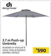 Designhouse 2.7m Push Up Umbrella