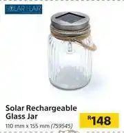 Builders Warehouse Solar Flair Solar Rechargeable Glass Jar-110mm x 155mm offer