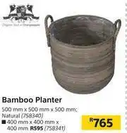 Builders Warehouse Bamboo Planter (Natural)-500mm x 500mm x 500mm offer