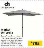 Builders Warehouse Design House Market Umbrella-2m x 3m offer