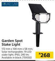 Builders Warehouse Solar Flair Garden Spot Stake Light-172mm x 100mm x 58mm offer