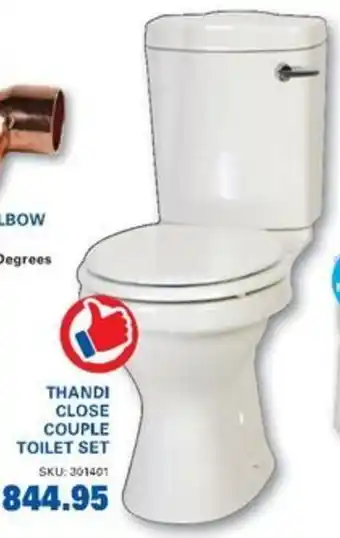 THANDI CLOSE COUPLE TOILET SET offer at Cashbuild