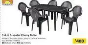 Builders Warehouse Gold Sun 1.4m 6 Seater Ebony Table offer