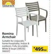 Gold Sun Romina Armchair-Each