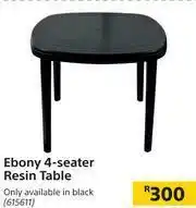 Ebony 4 Seater Resin Table