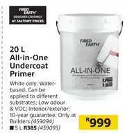 Builders Warehouse Fired Earth All-In -One Undercoat Primer-20Ltr offer