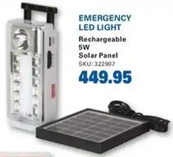 Cashbuild EMERGENCY LED LIGHT Rechargeable 5W Solar Panel offer