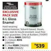 Builders Warehouse Fired Earth Gloss Enamel-6Ltr offer