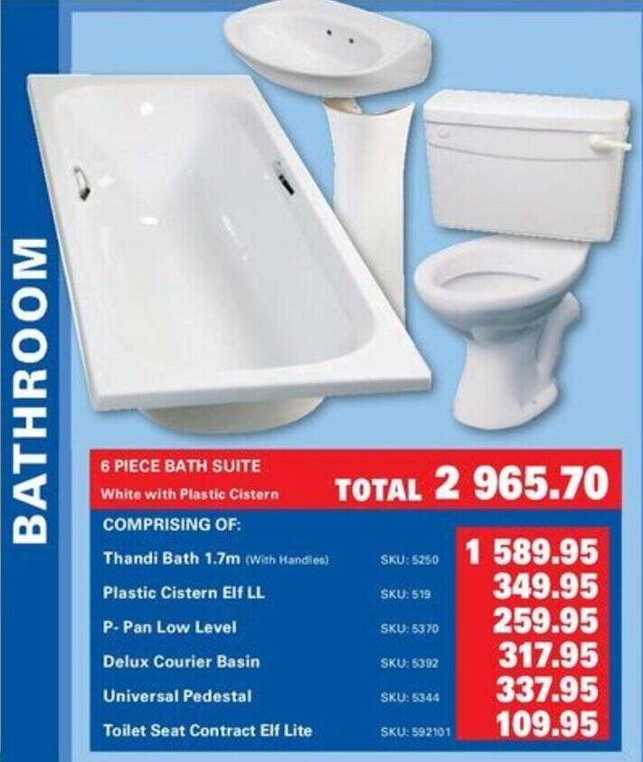 6 PIECE BATH SUITE offer at Cashbuild