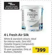 Builders Warehouse Fired Earth Fresh Air Silk-4Ltr offer