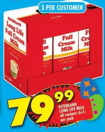 Shoprite RITEBRAND LONG LIFE MILK offer