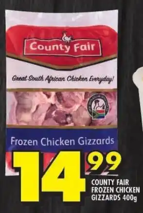 Shoprite COUNTY FAIR FROZEN CHICKEN GIZZARDS 400g offer