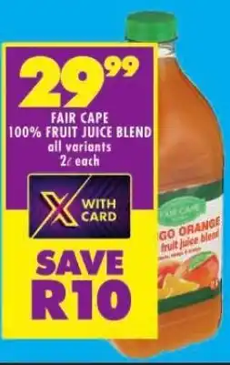Shoprite FAIR CAPE 100% FRUIT JUICE BLEND offer