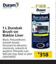 Builders Warehouse Duram 1L Durabak Brush On Bakkie Liner offer