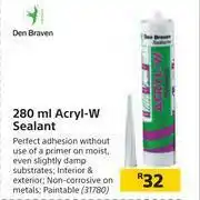 Builders Warehouse Den Braven 280ml Acryl-W Sealant offer