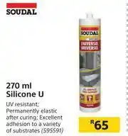 Builders Warehouse Soudal 270ml Silicone U offer