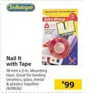 Builders Warehouse Sellotape Nail It With Tape-18mm x 2m offer