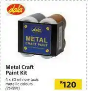 Builders Warehouse Dala Metal Craft Paint Kit 4 x 30ml offer