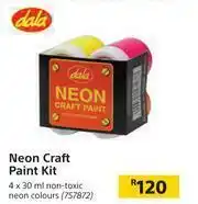 Builders Warehouse Dala Neon Craft Paint Kit 4 x 30ml offer