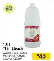 Builders Warehouse Clean Day 1.5L Thin Bleach offer