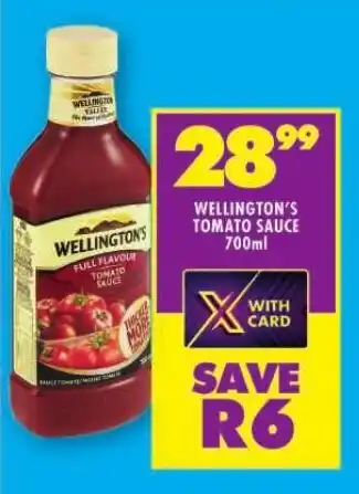 Shoprite WELLINGTON'S TOMATO SAUCE 700ml offer