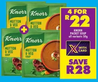 Shoprite KNORR PACKET SOUP all variants 50g offer