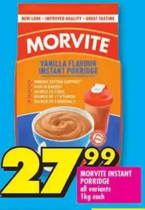Shoprite MORVITE INSTANT PORRIDGE all variants 1kg each offer