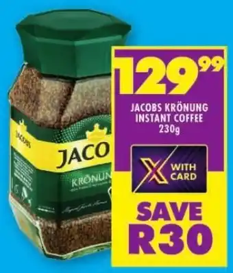 Shoprite JACOBS KRÖNUNG INSTANT COFFEE 230g offer