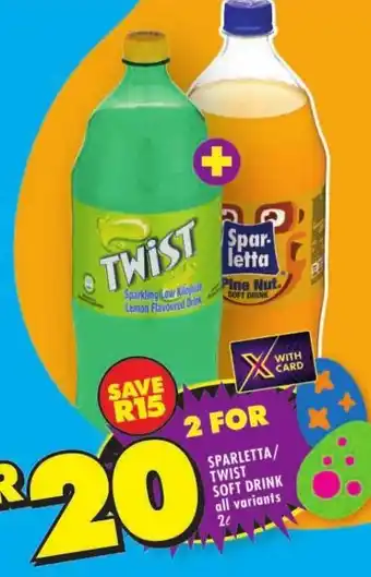 Shoprite SPARLETTA/ TWIST SOFT DRINK all variants 2L offer
