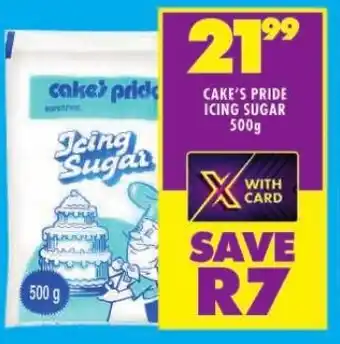 Shoprite CAKE'S PRIDE ICING SUGAR 500g offer