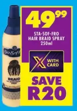Shoprite STA-SOF-FRO HAIR BRAID SPRAY 250ml offer
