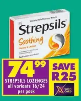 Shoprite STREPSILS LOZENGES all variants 16/24 per pack offer