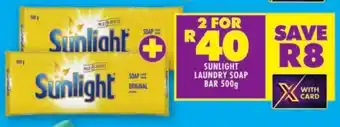 Shoprite SUNLIGHT LAUNDRY SOAP BAR 500g offer