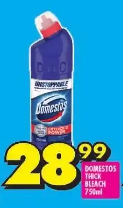 Shoprite DOMESTOS THICK BLEACH 750ml offer