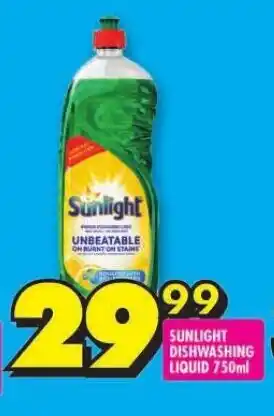 Shoprite SUNLIGHT DISHWASHING LIQUID 750ml offer