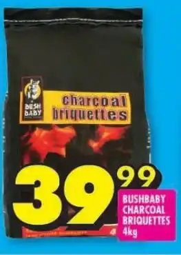 Shoprite BUSHBABY CHARCOAL BRIQUETTES 4kg offer