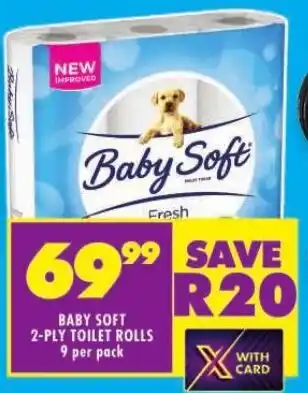 Shoprite BABY SOFT 2-PLY TOILET ROLLS offer