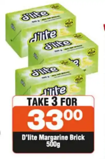 D'lite Margarine Brick 500g