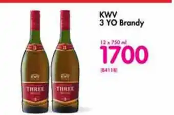 KWV 3 YO Brandy 12 x 750ml
