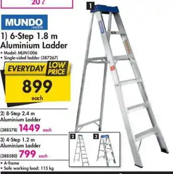 Makro Mundo 6-Step 1.8m Aluminum Ladder offer