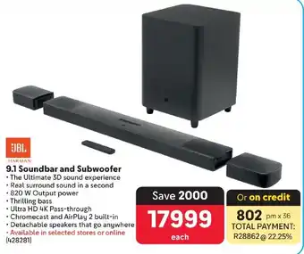 Makro JBL 9.1 Soundbar and Subwoofer offer