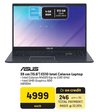 Makro ASUS 39 cm (15.6") E510 Intel Celeron Laptop offer