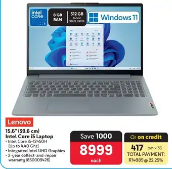 Makro Lenovo 15.6"(39.6cm) Intel Core i5 Laptop offer