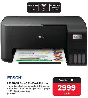 Makro EPSON L3250/52 3-in-1 EcoTank Printer offer